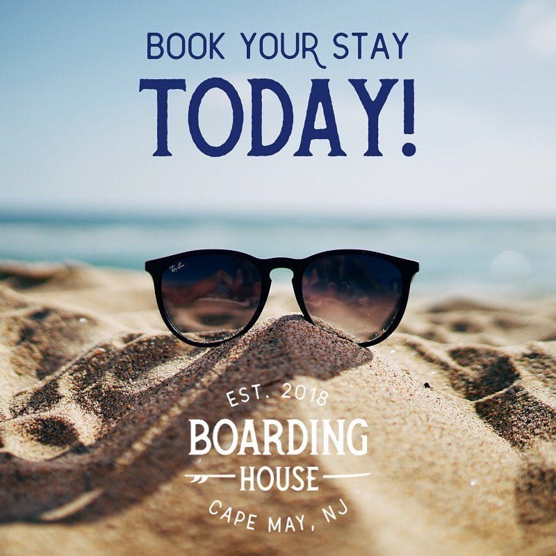 Book your stay at the Boarding House today! ?
.
We open May 17! Be one of the first to stay at Cape May's newest hotel, inspired by the classic surf-culture of our seaside village.
.
Click the link in our bio ? to visit our website and book now!
.
.
.
.
.