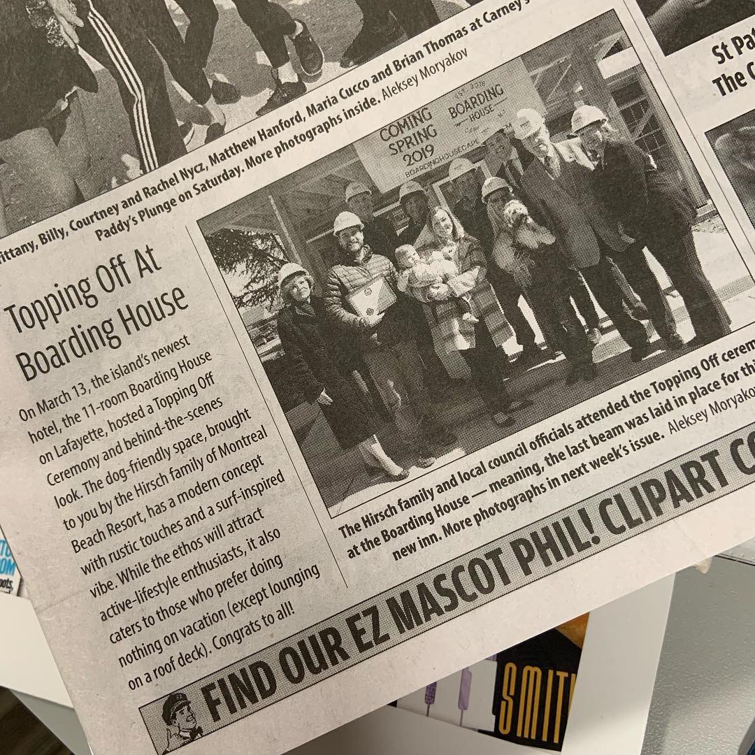 READ ALL ABOUT IT! ?
.
Thanks so much to our friends at Exit Zero (@exitzerocompany) for featuring our Topping Off Ceremony on the front page of this week’s issue! ?
.
The Boarding House is now accepting reservations for summer 2019! Make your reservation on our website today.
.
.
.
.
.