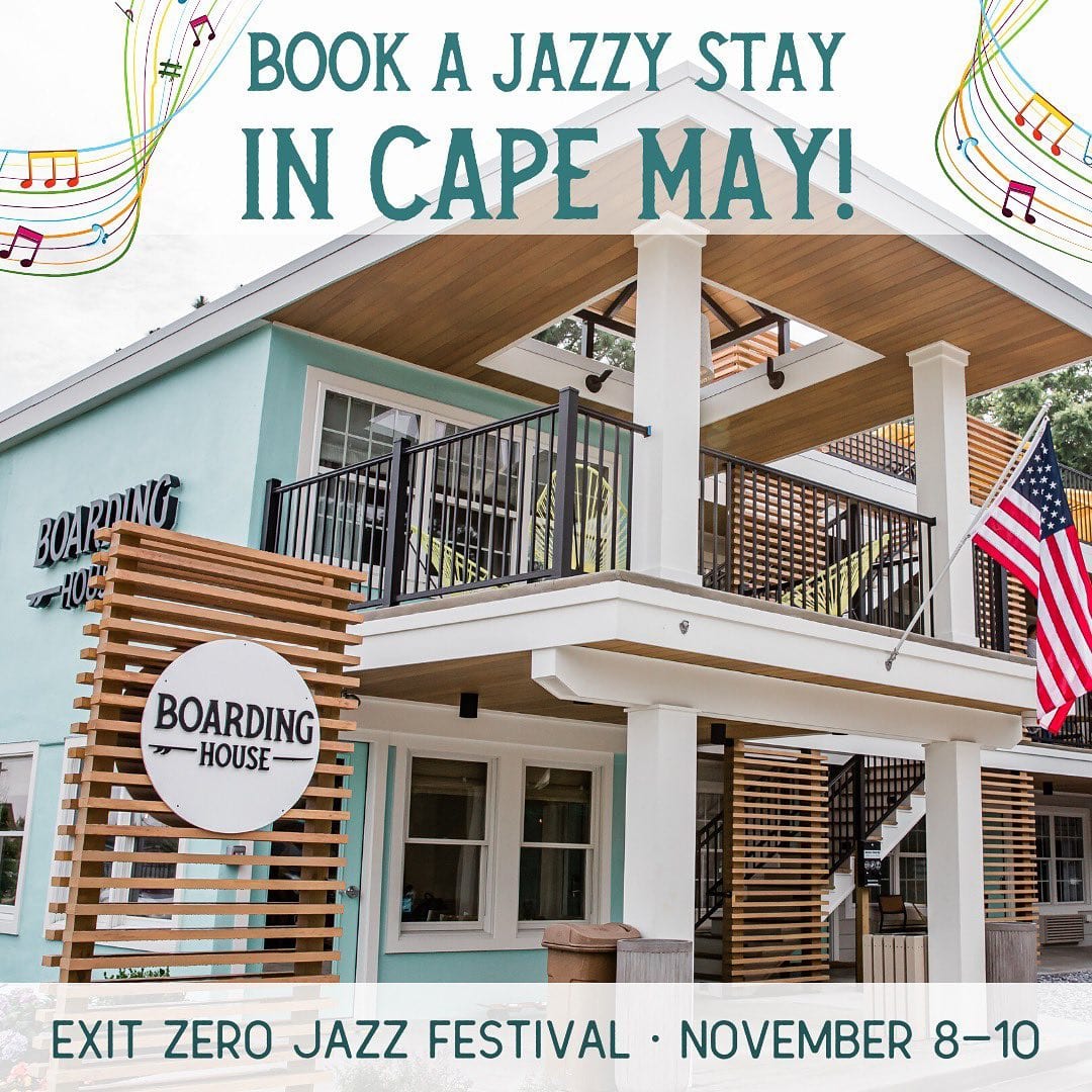 Let’s get JAZZY!  / / Exit Zero Jazz Festival is coming up the weekend of November 8-10. With headlining performances by The Summit and The War & Treaty, this year’s festival is shaping up to be one of the best yet.
.
Book your Jazz Fest stay at the Boarding House and receive:
.
? 20% discount at Harry’s Ocean Bar & Grille for the duration of your stay
Late checkout of 3pm on Sunday.
.
PLUS, you have the option to UPGRADE YOUR PACKAGE to include two Hops Passes, the official club pass of @exitzerojazzfest  (additional fee applies).
.
Learn more and book on our website today!
.
.
.
.
.
.
.
.
.
.
.