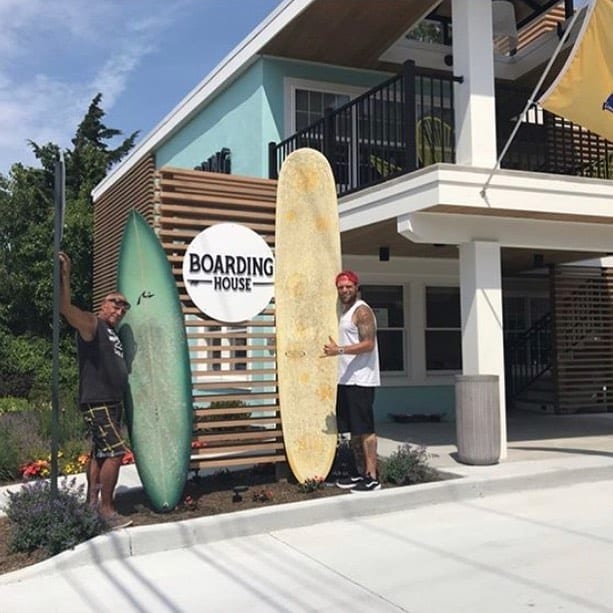 “You can’t stop the waves , but you can learn to surf ?‍♀️.” - Jon Kabat-Zinn
.
Everything at the Boarding House is surf-inspired, from the artwork, to the design, to the name! Each guest room is even equipped with a surfboard rack, so there’s no need to leave your board outside.
.
Book your next Cape May getaway at the Boarding House today. ??
.
Pup parents: We have a limited number of dog-friendly rooms available. Please give us a call at 609-884-4884 if you are planning to travel with your pup!
.
?: @local_lou_fermonte
.
.
.
.
.
.
.
.
.
.
.