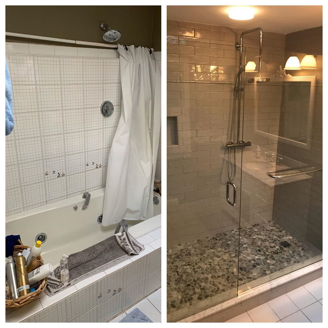 Jacuzzi tub conversion to shower stall BTB Construction & Development